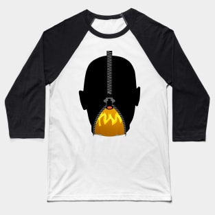 Impatient Halloween Monster Scary Orange True Face Zipper Baseball T-Shirt